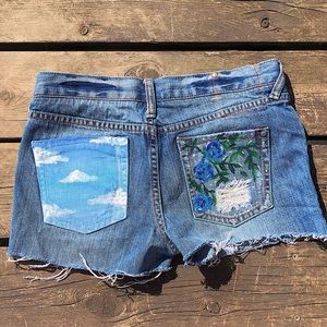 Custom Painted Jean Shorts